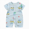 thumbnail image 1 of Gerichy Romper, Baby Boy Girl Solid Breathable Cotton Jumpsuit Summer Clothes 0 3 6 12 18 24 Months Boys Girls Round Neck Short Sleeve Rompers, 1 of 4