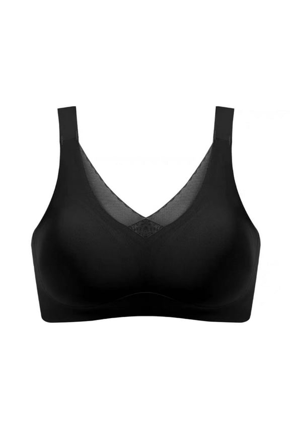 Seamless Post-Surgery Bra for Women, Mastectomy Bra with Cotton Breast Forms Black,XL