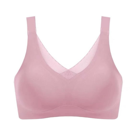 Gerichy Seamless Post-Surgery Bra for Women, Mastectomy Bra with Cotton Breast Forms Pink,3XL