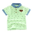thumbnail image 1 of Gerichy Shirts for Boys Boys Tshirt Toddler Kids Baby Boys Print Letter Gentleman Button Shirt Tops Tee Clothes, 1 of 2
