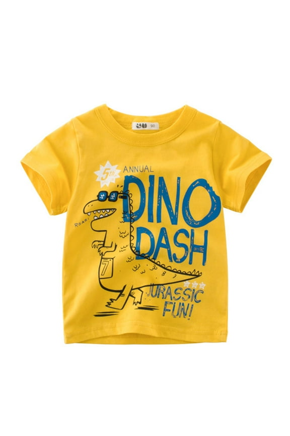 Shirts for Boys Boys Tshirt Toddler Kids Baby Boys Cartoon Sharks Dinosaur Short Sleeve Crewneck T Shirts Tops Tee Clothes For 1-7 Years