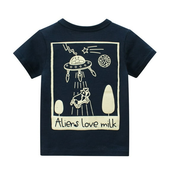 Gerichy Shirts for Boys Boys Tshirt Toddler Kids Baby Boys Girls Letter Galaxy Print Short Sleeve Crewneck T Shirts Tops Tee Clothes For Children