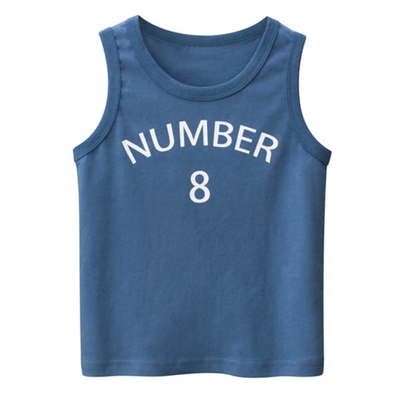 Gerichy Shirts for Boys Boys Tshirt Toddler Kids Baby Boys Girls Letter Number 8 Sleeveless Crewneck Vest T Shirts Tops Tee Clothes For Children
