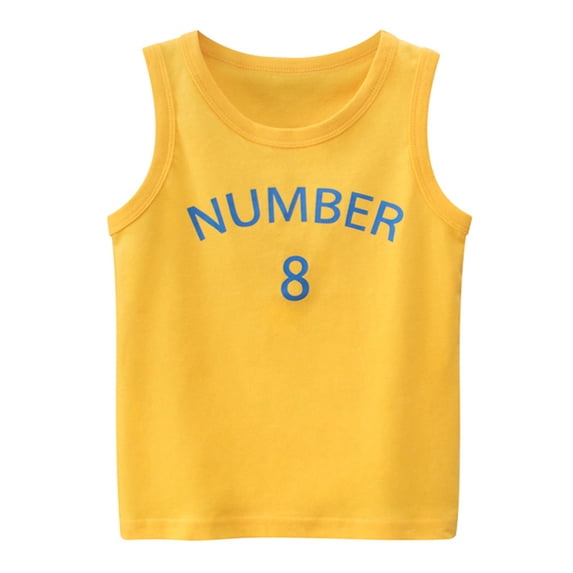 Gerichy Shirts for Boys Boys Tshirt Toddler Kids Baby Boys Girls Letter Number 8 Sleeveless Crewneck Vest T Shirts Tops Tee Clothes For Children