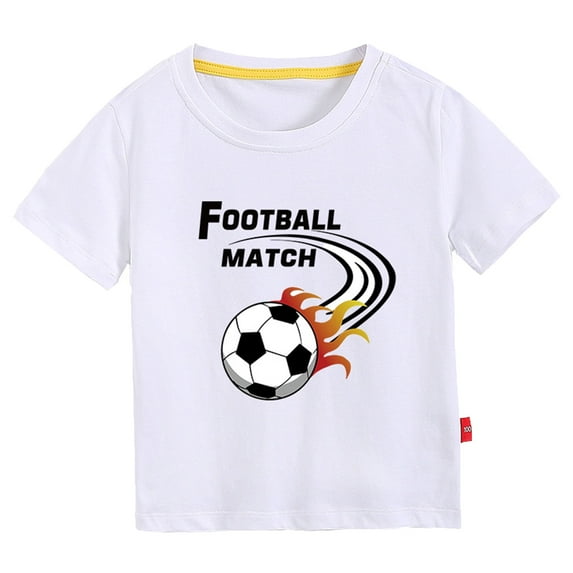 Gerichy Shirts for Boys Boys Tshirt Toddler Kids Girls Boys Football Cartoon 3D Prints Loose Tops Soft Short Sleeve T Shirt Tee Tops Clothes