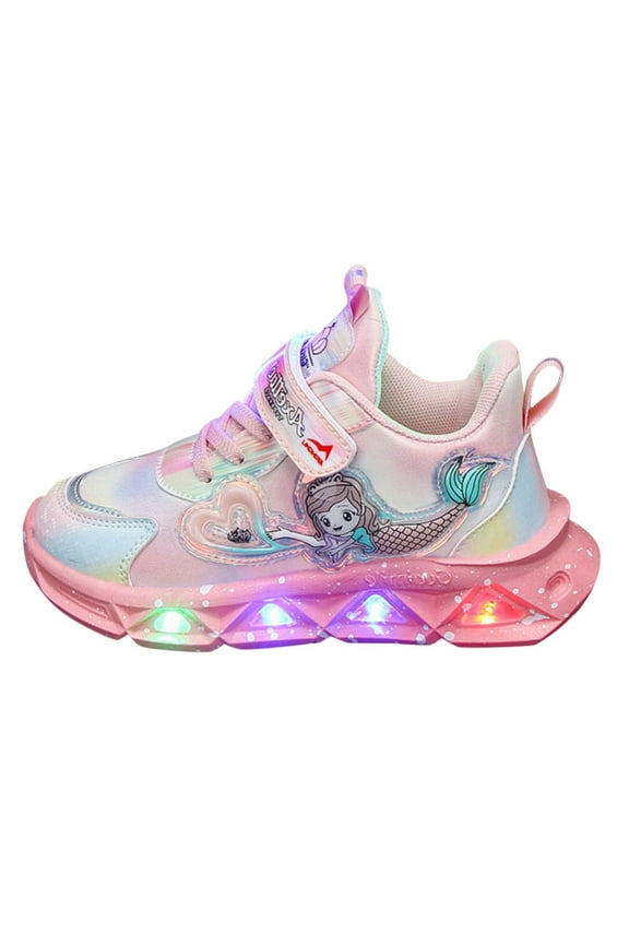 Sneakers for Girls Toddler Shoes Children Sports Shoes with Lights Breathable Princess Lightweight Casual Lighting Kids Up Night Shoes Children Sports Shoes Casual Lighting Kids Shoes
