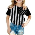 thumbnail image 1 of Gerichy Summer Short T-Shirts for Girls Boys 4th Of July Shirt Girls Tees Toddler Kids USA Flag Independence Day Patriotic Kids Short Sleeve T Shirt Tops, 1 of 3