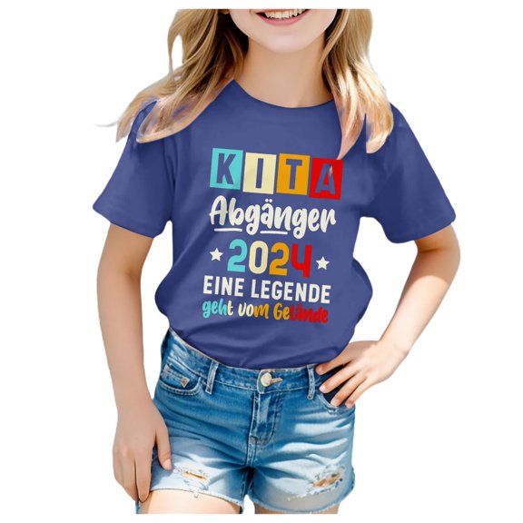 Gerichy Summer Short T-Shirts for Girls Short Sleeve KITA Abgangen 2024 EINE LEGENDE Prints Tees Funny Crewneck Tops Summer Short T-Shirts for Girls Trendy Tops Casual Fit Basic Shirt