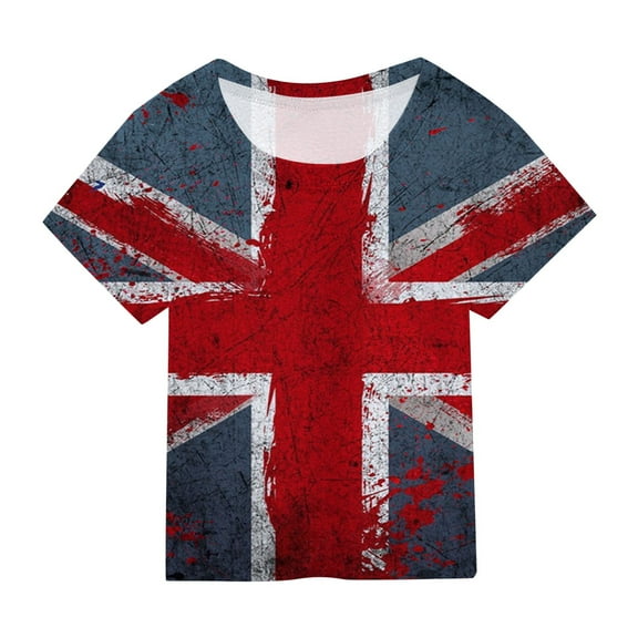 Gerichy Summer Short T-Shirts for Girls Short Sleeve Tee Summer Crewneck T Shirt for Girls 4th Of July Shirt Girls Tees Toddler Kids USA Flag Independence Day Patriotic Shirt