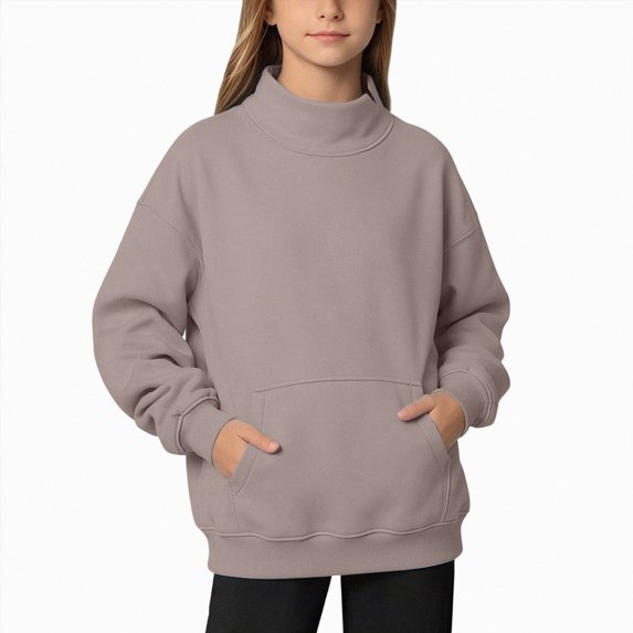 Gerichy Sweatshirts for Girls Long Sleeve Turtleneck Sweatshirt Loose Casual Pullover Tops Preppy Fall Winter Warm Clothes 3T-16T