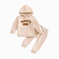 thumbnail image 1 of Gerichy Toddler Baby Boy Clothes Baby Toddler Boy Fall Hooded Clothing Set 0 6 12 18 24 Months 2T 3T Letter Embroidery Long Sleeve Hoodie and Elastic Sweatpants 2 Piece Outfits, 1 of 7