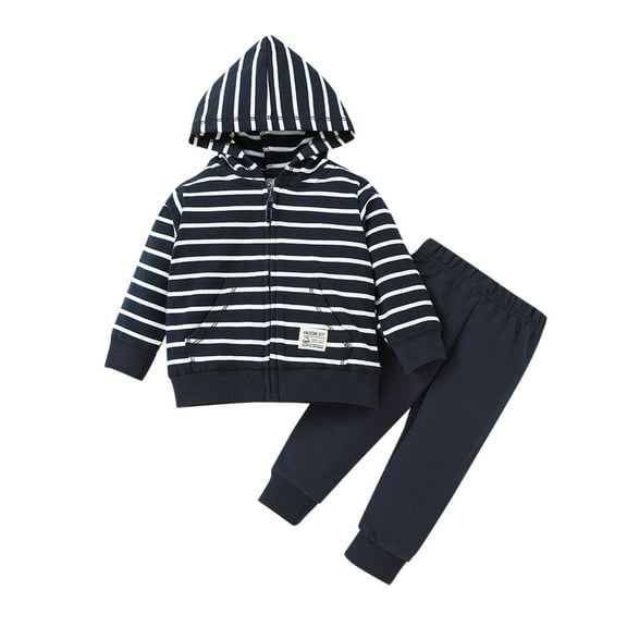 Gerichy Toddler Baby Boy Clothes Fall Winter Outfit, Baby Boys Girls Striped Cartoon Car Hoodies Tops Pants Outfits Set