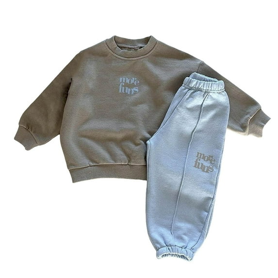Gerichy Toddler Baby Boy Clothes Fall Winter Outfit, Baby Boys Outfit 2PCS Baby And Toddler Boy Girl Baby Pullover Leg Binding Pants Contrasting Colors Trendy Cotton Hoodie Sports Two Piece Set
