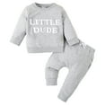 thumbnail image 1 of Gerichy Toddler Baby Boy Clothes Fall Winter Outfit, Baby Boys Outfit 2PCS Children's Home Wear Baby's Clothing Fall Winter Clothing Set Long Sleeve Round Neck Tops Long Pants 2-Piece Outfits, 1 of 6