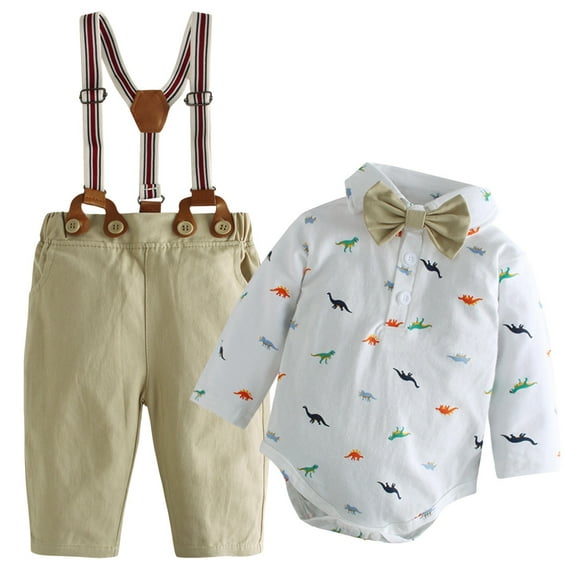 Gerichy Toddler Baby Boy Clothes Fall Winter Outfit, Baby Boys Outfit 2PCS Children's Suit Boys English Gentleman Vest Set Piano Hosting Performance Dress Flower Boys Weekend Birthday Suit Boys Suit