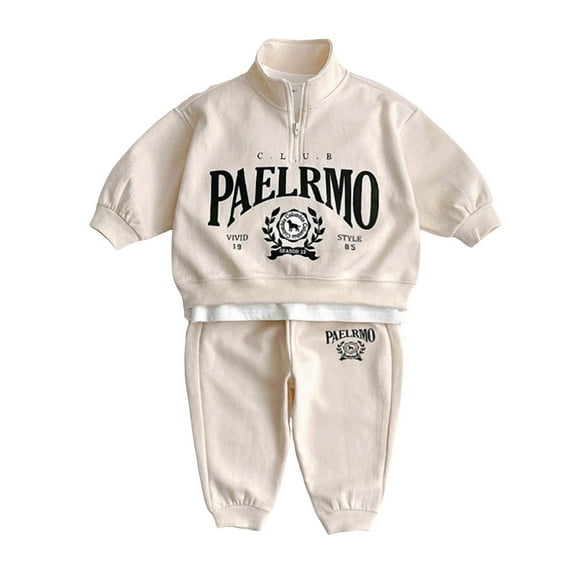 Gerichy Toddler Baby Boy Clothes Fall Winter Outfit, Baby Boys Outfit 2PCS Fall Winter Clothing Set Children's Clothing For Boys And Girls Baby Letters Casual Mid High Neck Long Pants Two Piece Set