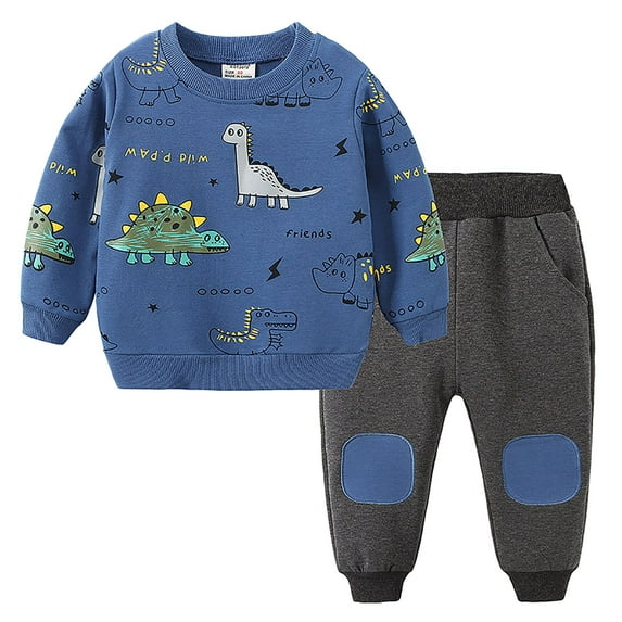 Gerichy Toddler Baby Boy Clothes Fall Winter Outfit, Boys Clothes Toddler Boy Clothes Toddler Baby Boy Clothing Sets Little Dinosaur Printed Long Sleeve Tops And Pants Kids 2Pcs Outfits