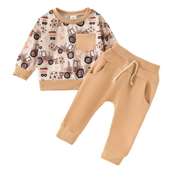Gerichy Toddler Baby Boy Clothes Fall Winter Outfit, Toddler Baby Boy Fall Winter Clothes Outfit Farm Long Sleeve Sweatshirt Top Long Pant Set