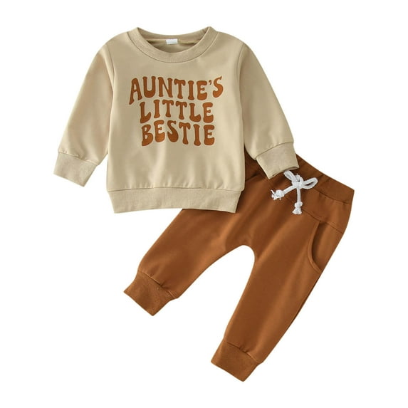 Gerichy Toddler Baby Boy Clothes Fall Winter Outfit, Toddler Boys Girls Long Sleeve Letter Prints T Shirt Pullover Tops Pants Outfits