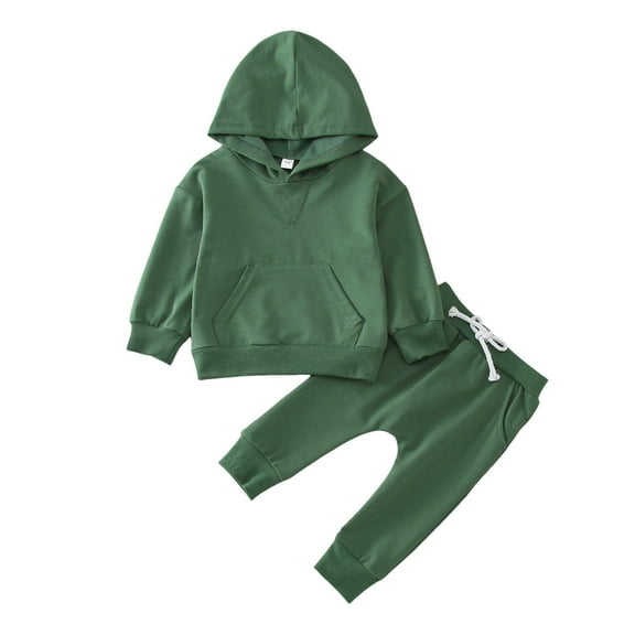 Gerichy Toddler Baby Boy Clothes Fall Winter Outfit, Toddler Boys Girls Winter Long Sleeve Solid Color Hoodie Sports Tops Pants 2PCS Outfits Clothes Set