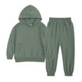thumbnail image 1 of Gerichy Toddler Baby Boy Clothes Fall Winter Outfit, Toddler Kids Babys Girls Boys Spring Winter Solid Long Sleeve Pants Hooded Hoodie Sweatshirt Set Outfits, 1 of 2