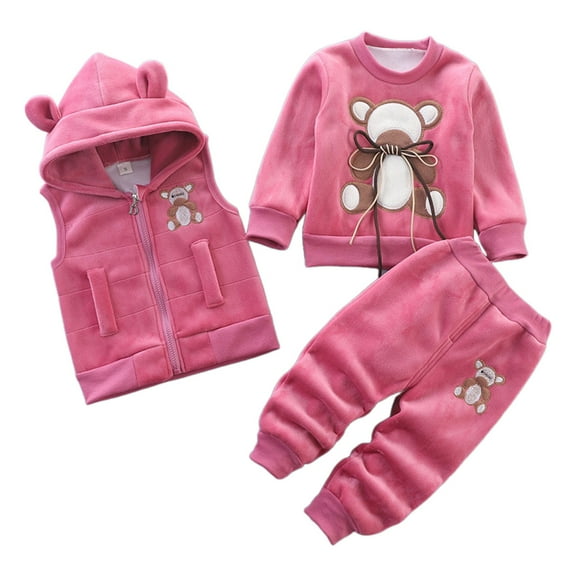Gerichy Toddler Baby Boy Clothes Fall Winter Outfit, Toddler Plush Sweatsuit Baby Girls Clothes Boy Outfits Suit Graphic Print Fleece Sweatshirt Tops And Pant Set