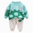thumbnail image 1 of Gerichy Toddler Baby Boy Clothes Fall Winter Outfits 6 12 18 24 Months 2T 3T 4T Long Sleeve Dinosaur Sweatshirts Tops+Pants Set 2 Piece, 1 of 7