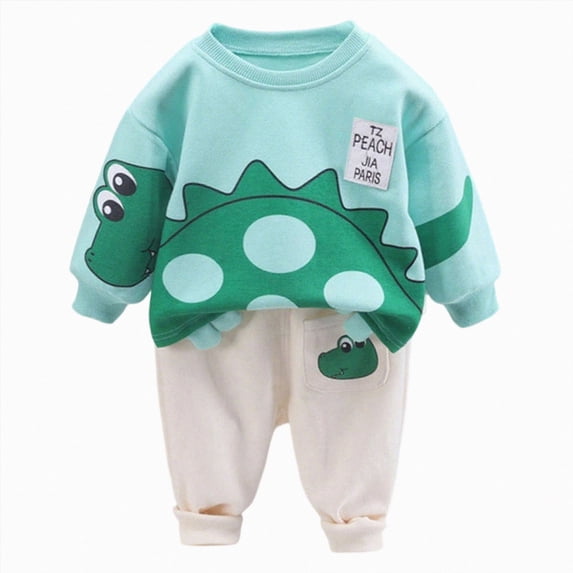 Gerichy Toddler Baby Boy Clothes Fall Winter Outfits 6 12 18 24 Months 2T 3T 4T Long Sleeve Dinosaur Sweatshirts Tops+Pants Set 2 Piece