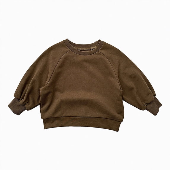 Gerichy Toddler Baby Boy Clothes Girl Basic Plain Sweatshirt Long Sleeve Shirts Kids Fall Winter Sweat Shirt Tops 6M-6T