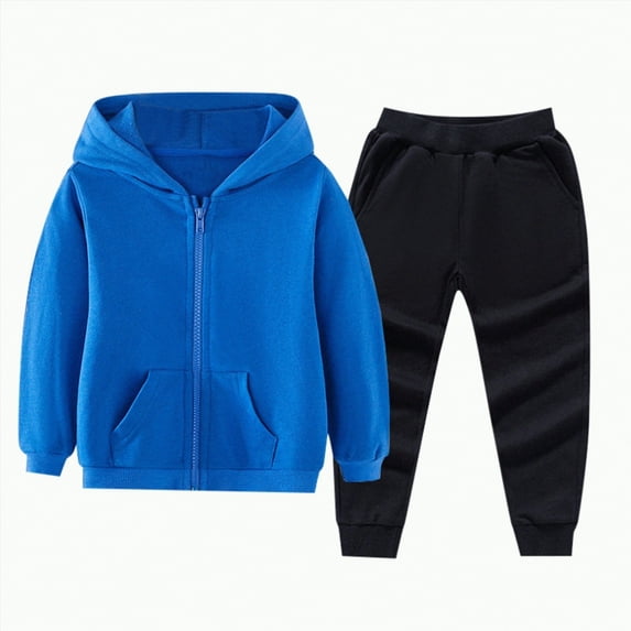 Gerichy Toddler Baby Boy Clothes Kids Boys Girls Zip Up Hoodie Jackets Joggers Tracksuit Baby Long Sleeve Color Solid Coat Pants With Pocket Boys And Girls Hoodie Pants Fall Winter Outfit Set