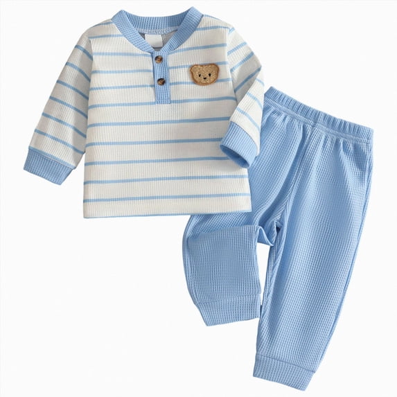Gerichy Toddler Baby Boy Clothes Striped Outfits Fashion Fall Winter Sweatshirt Sweat Pant 6 12 18 24 Months 2T 3T Kids Tops Shirt Sets