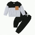 thumbnail image 1 of Gerichy Toddler Baby Boy Clothes Toddler Baby Boy Clothes Fall Winter Outfit Patchwork Long Sleeve Sweatshirt Tops Stretch Pants Playwear Set, 1 of 6
