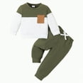 thumbnail image 1 of Gerichy Toddler Baby Boy Clothes Toddler Baby Boy Clothes Fall Winter Outfit Patchwork Long Sleeve Sweatshirt Tops Stretch Pants Playwear Set, 1 of 7