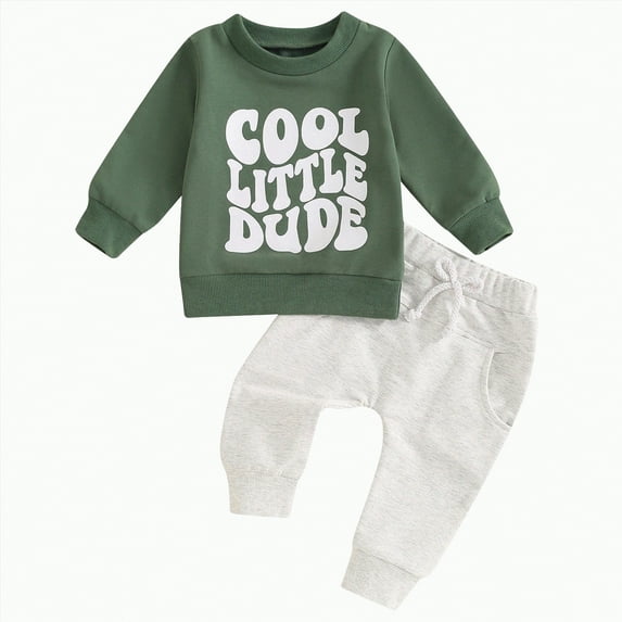 Gerichy Toddler Baby Boy Clothes Toddler Kids Baby Boy Fall Outfits 1T 2T 3T Letter Print Long Sleeve Tops Pants Winter Clothes Sets