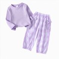 thumbnail image 1 of Gerichy Toddler Baby Girl Clothes Rib Knit Long Sleeve Sweatshirts & Bow Plaid Pants 12 18 24 Month 3T 4T 5T Fall Winter Outfits, 1 of 6