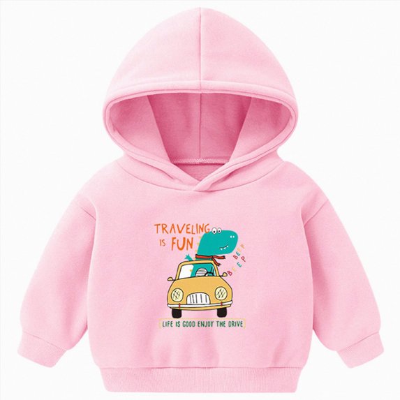Gerichy Toddler Boy Girl Cute Dinosaur Hoodie Pullover Hooded Sweatshirt Crewneck Long Sleeve Shirt Top Fall Winter Clothes 18M-8T