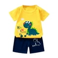 thumbnail image 1 of Gerichy Toddler Boy Short Set Little Boy Clothes Casual CrewNeck Short Sleeve T-Shirt and Short Sets Summer Outfits Boys Girls Outfits Cartoon Print Short Sleeve Tops Printed Shorts 2PCS Clothes Set, 1 of 5