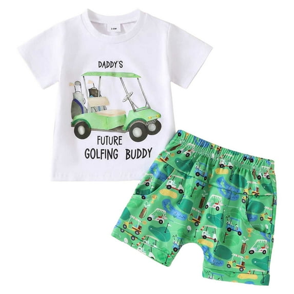 Gerichy Toddler Boy Short Set Little Boy Clothes Casual CrewNeck Short Sleeve T-Shirt and Short Sets Summer Outfits Boys Girls Outfits Cartoon Print Short Sleeve Tops Printed Shorts 2PCS Clothes Set
