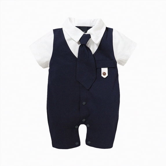 Gerichy Toddler Boys Clothes Baby Boy Outfit Sets Baby Girls Romper Clothes Gentleman Tie Jumpsuit Solid Boys Boys &Jumpsuit Outfit