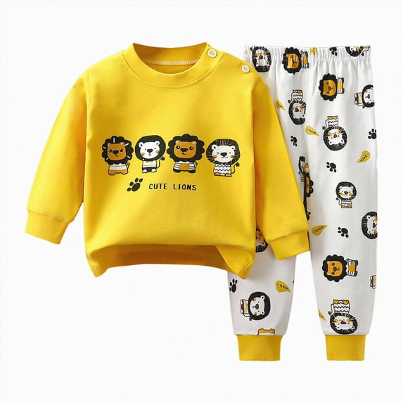 Gerichy Toddler Boys Girls Christmas Pajamas Dinosaur Jammies Cute Kids Cotton Sleepwear 2Pcs Set 3M-6T