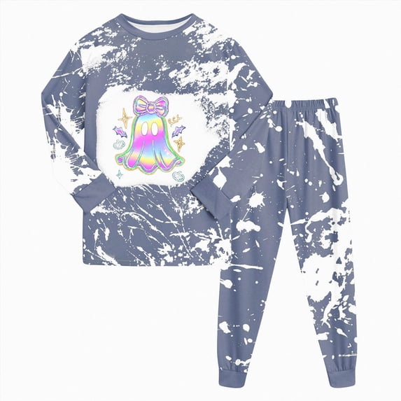 Gerichy Toddler Boys Girls Halloween Cartoon Print Two-Piece Pajama Set Long Sleeve Sleepwear Outfit 2T-9T