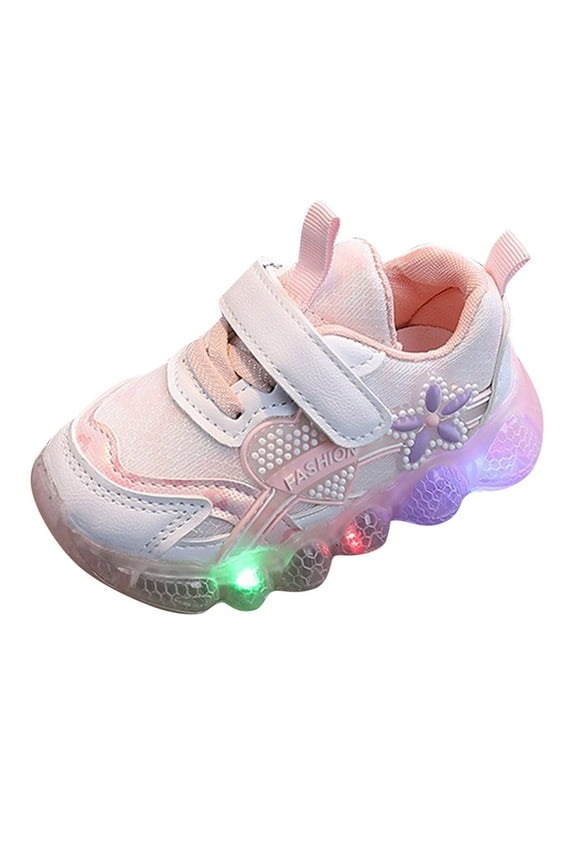 Toddler Boys Girls Light Up Shoes LED Flashing Lightweight Mesh Breathable Adorable Running Sneakers for Toddler and Little Kid Boys Girls Running Sneakers Luminous Sport Shoes Baby Shoes