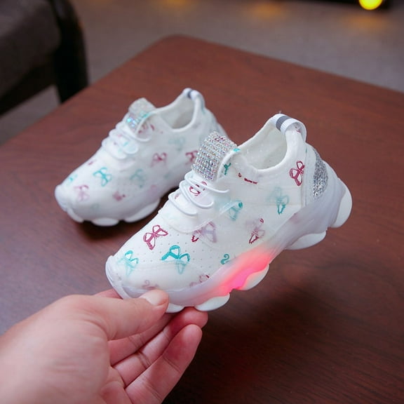 Gerichy Toddler Boys Girls Light Up Shoes LED Flashing Lightweight Mesh Breathable Running Sneakers for Toddler Little Girls Shoes Run Children Kid Sport Baby Luminous Baby Shoes