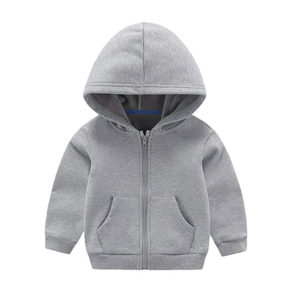 Gerichy Toddler Boys Girls Sweatshirt Long Sleeve Hooded Unisex Kids Pullover Fall Casual Tops Hoodie Solid Color Grey,3-4 Years