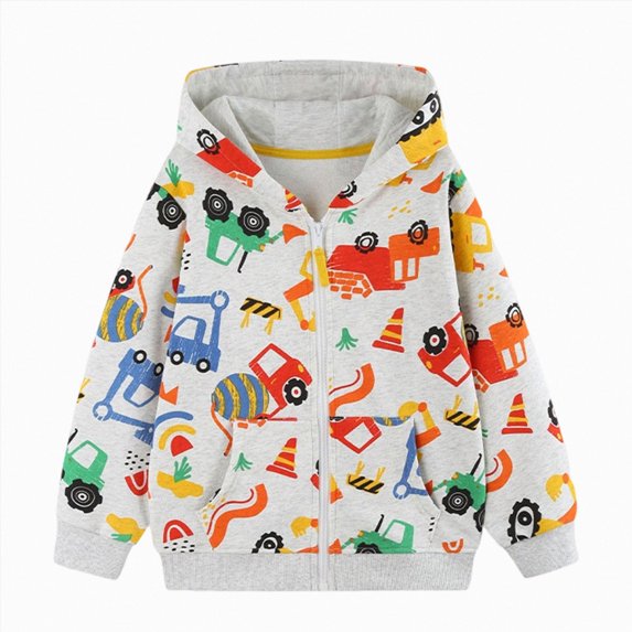 Gerichy Toddler Boys Pullover Hoodie Cartoon Print Sweatshirt Kids Long Sleeve Winter Shirt 2T-7T