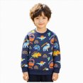 thumbnail image 1 of Gerichy Toddler Boys Pullover Sweatshirts Dinosaur Cartoon Print Sweatshirt Kids Long Sleeve Winter Shirt 1T-7T, 1 of 5