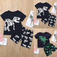 thumbnail image 1 of Gerichy Toddler Boys Shirts Set Dinosaur Print Casual T-Shirt Shorts Set Toddler Baby Kids Boys Dinosaur Summer Pajamas Sleepwear Tops Pants Outfits Set Summer Dinosaur Vest+Shorts Outfit Set Clothes, 1 of 7
