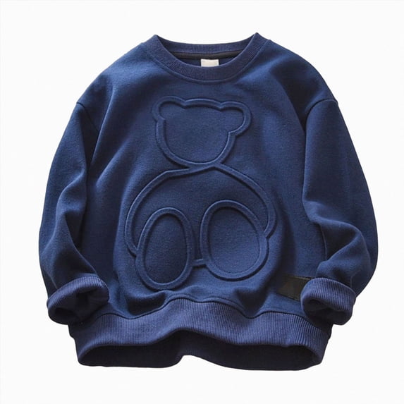 Gerichy Toddler Boys Solid Pullovers Sweatshirt Long Sleeve T-Shirt Kids Cotton Crewneck Tops 1T-14T
