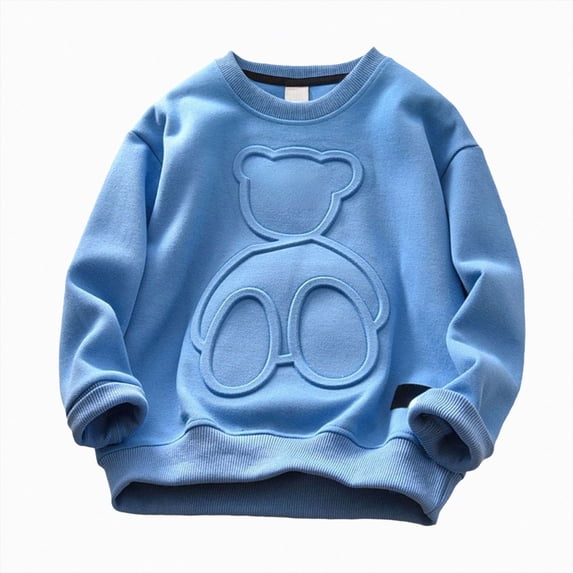 Gerichy Toddler Boys Solid Pullovers Sweatshirt Long Sleeve T-Shirt Kids Cotton Crewneck Tops 1T-14T