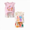thumbnail image 1 of Gerichy Toddler Girl Clothes 4Pcs Baby Girls Summer Spring Outfits Sleeveless Tank Shirt Ruffle Top +Shorts Clothing Set 6M-6T, 1 of 5